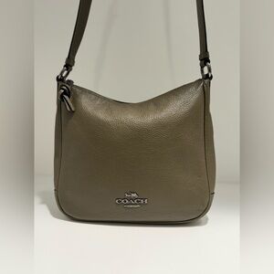 COACH Ellie File Bag Olive Green Leather Shoulder Bag